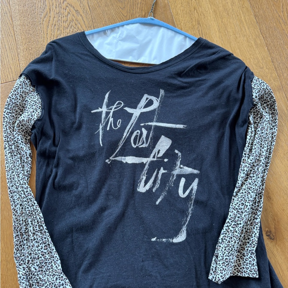 We The Free Black Tee with Cream Accent